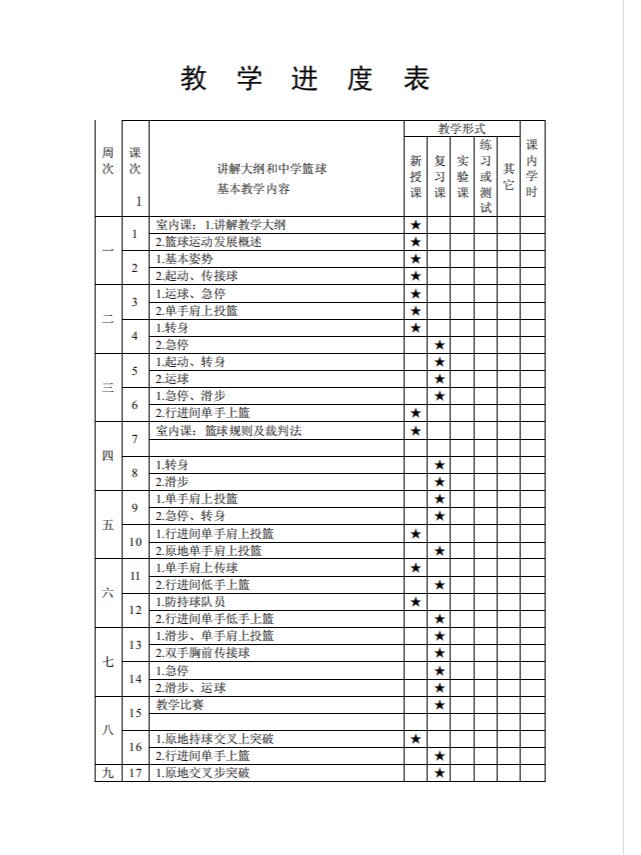 初中篮球校队训练计划表图片高清